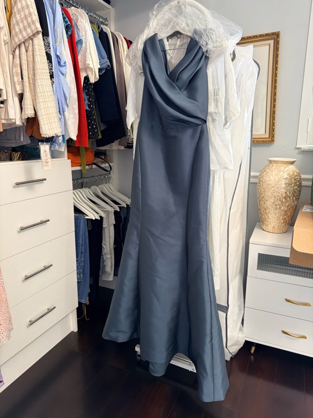 Amsale Petrol Satin Mermaid Skirt - Picture 5 of 5